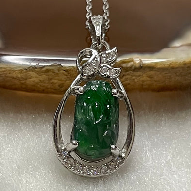 Type A Green Omphacite Jade Jadeite Pixiu - 2.28g 26.1 by 11.9 by 5.3mm - Huangs Jadeite and Jewelry Pte Ltd