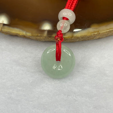 Type A Light Green Jade Jadeite Ping An Kou Pendant - 5.31g 14.8 by 14.8 by 6.0 mm - Huangs Jadeite and Jewelry Pte Ltd