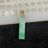 Type A 18k Yellow Gold Spicy Green Wu Shi Pai Jade Jadeite 4.22g 38.2 by 7.4 by 6.2mm - Huangs Jadeite and Jewelry Pte Ltd