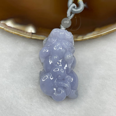Type A Lavender Jade Jadeite Pi Xiu Necklace 27.13g 41.4 by 23.3 by 13.4mm - Huangs Jadeite and Jewelry Pte Ltd