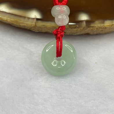 Type A Light Green Jade Jadeite Ping An Kou Pendant - 4.82g 14.2 by 14.2 by 5.6 mm - Huangs Jadeite and Jewelry Pte Ltd