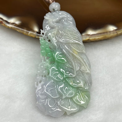 Grand Master Certified Type A Lavender and Green Jade Jadeite Phoenix Pendant 29.14g 64.4 by 32.3 by 8.5 mm - Huangs Jadeite and Jewelry Pte Ltd