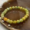 Type A Yellow with Green Patches Jade Jadeite Bracelet 17.76g 7.7mm/bead 24 beads - Huangs Jadeite and Jewelry Pte Ltd
