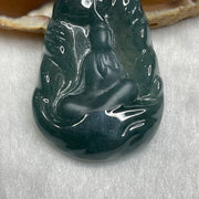 Type A Blueish Green Guan Yin Jade Jadeite 19.79g 46.2 by 30.0 by 7.5mm - Huangs Jadeite and Jewelry Pte Ltd