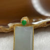 Type A Icy Jade Jadeite Wu Shi Pai Jade Jadeite 18k Yellow Gold 4.11g 35.3 by 12.6 by 5.9mm - Huangs Jadeite and Jewelry Pte Ltd
