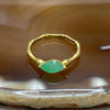 Type A Apple Green Jade Jadeite 18k Yellow Gold Ring 1.74g US 6.25 HK13.5 Inner Diameter 17.1mm Dimensions of Jade: 9.2 by 4.8 by 3.0mm - Huangs Jadeite and Jewelry Pte Ltd