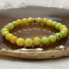 Type A Yellow with Green Patches Jade Jadeite Bracelet 18.54g 7.7mm/bead 24 beads - Huangs Jadeite and Jewelry Pte Ltd
