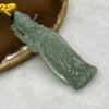 RARE 3D Carving Type A Semi Icy Green Jade Jadeite Standing Guan Yin Pendant - 35.9g 73.9 by 23.7 by 11.7mm - Huangs Jadeite and Jewelry Pte Ltd