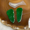 Type A Full Green Jade Jadeite Pair of Leaf for setting 5.58g 39.2 by 19.6 by 2.2mm - Huangs Jadeite and Jewelry Pte Ltd