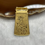 Type A Spicy Full Green Shan Shui 18k Yellow Gold 8.0g 40.2 by 21.7 by 4.5mm - Huangs Jadeite and Jewelry Pte Ltd