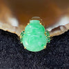 Type A Burmese Jade Jadeite Hulu 18k gold Ring - 2.51g US5.45 HK12.5 inner diameter 16.3mm - Huangs Jadeite and Jewelry Pte Ltd
