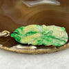 Type A Yellow and Spicy Green Jade Jadeite Nine Tail Fox Pendant - 19.43g 55.7 x 28.4 x 5.8mm - Huangs Jadeite and Jewelry Pte Ltd