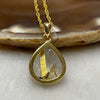 Natural Golden Rutilated Quartz 钛金 925 Silver Pendant & Chain 3.29g 22.9 by 13.6 by 5.7mm - Huangs Jadeite and Jewelry Pte Ltd