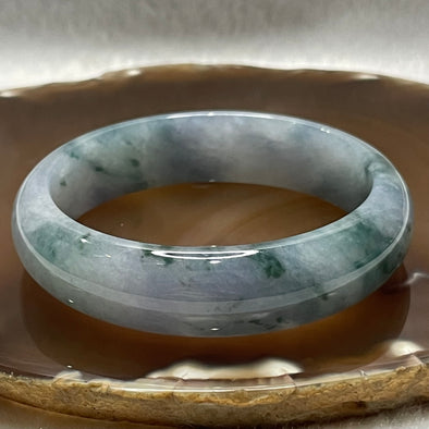 Type A Faint Lavender & Green Jade Jadeite Bangle - 57.57g Inner Diameter 55.4mm Thickness - 14.8 by 7.8mm - Huangs Jadeite and Jewelry Pte Ltd