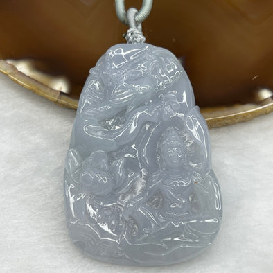 Type A Lavender Jade Jadeite Guan Yin and Elephant Pendant - 61.50 g 61.5 by 42.9 by 11.6 mm - Huangs Jadeite and Jewelry Pte Ltd