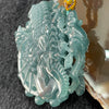 Type A Blueish Green Sea Dragon & Rat Jade Jadeite Pendant - 58.38g 52.8 by 55.0 by 16.6mm - Huangs Jadeite and Jewelry Pte Ltd