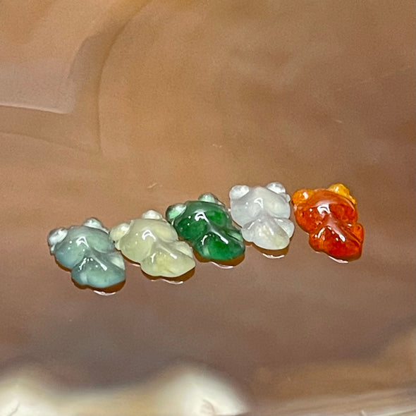 Type A Green & Red Jade Jadeite Stone For Setting - 0.68g 7.4 by 5.2 by 2.1mm - Huangs Jadeite and Jewelry Pte Ltd