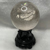 Natural Clear Quartz Crystal Ball Display With Wooden Stand - 763.6g Dimensions with Stand: 165.8 by 162.4 by 97.5mm Crystal Ball Dimensions: 87.6 by 87.6mm - Huangs Jadeite and Jewelry Pte Ltd