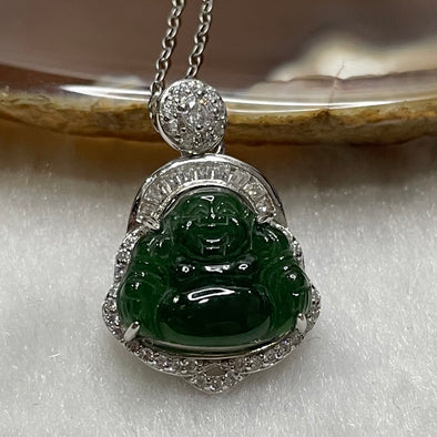 Type A Green Omphacite Jade Jadeite Milo Buddha - 2.97g 23.9 by 16.0 by 6.3mm - Huangs Jadeite and Jewelry Pte Ltd