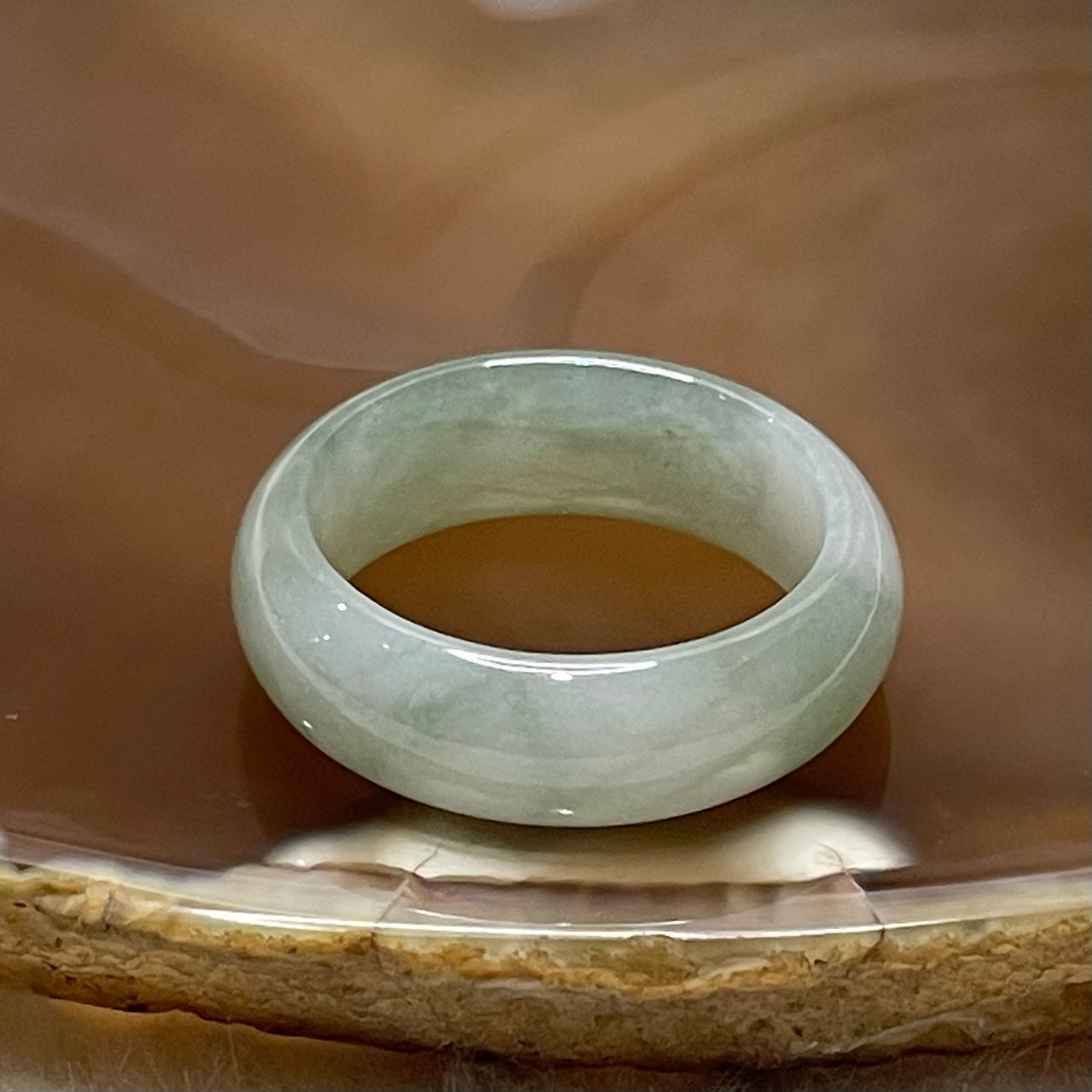 Type A Light Green Jade Jadeite Ring - 4.17g US 9.25 HK 20.5 Inner Diameter 19.3mm Thickness 7.3 by 3.3mm - Huangs Jadeite and Jewelry Pte Ltd