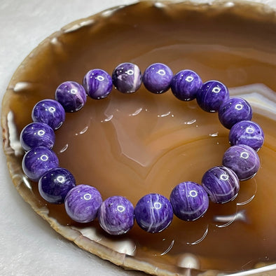 Natural Charoite Crystal Bracelet 43.5g 12.4mm/bead 18 beads - Huangs Jadeite and Jewelry Pte Ltd