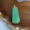 Type A Apple Green Jade Jadeite Wu Shi Pai 18k Yellow Gold 5.76g 38.9 by 13.2 by 5.7mm - Huangs Jadeite and Jewelry Pte Ltd