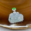 Type A Semi Icy Horse with ingot Jade Jadeite 18k White Gold & diamonds 4.11g 22.5 by 18.7 by 8.3mm - Huangs Jadeite and Jewelry Pte Ltd