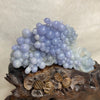 Rare Type A Deep Blueish Lavender Grapes & Duck 152.3G 44.2 by 23.6 by 10.8mm with wooden stand total 730.2g 168.4 by 78.8 by 153.0mm - Huangs Jadeite and Jewelry Pte Ltd
