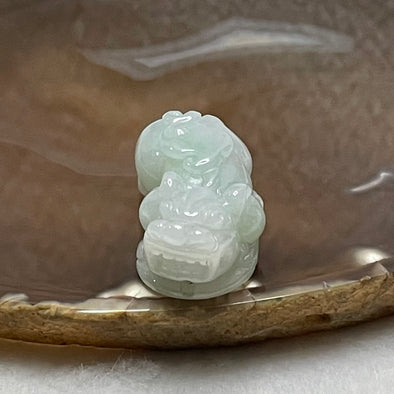 Type A Faint Green Jade Jadeite Pixiu & Ruyi Charm - 16.78g 38.8 by 18.7 by 13.2mm - Huangs Jadeite and Jewelry Pte Ltd