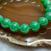 Rare High Quality Type A Full Green Jade Jadeite Beads Bracelet 29.76g 9.6mm/bead 20 beads - Huangs Jadeite and Jewelry Pte Ltd