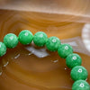 Rare High Quality Type A Full Green Jade Jadeite Bracelet 33.44g 9.4mm/bead 21 beads - Huangs Jadeite and Jewelry Pte Ltd