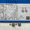 Type A Intense Lavender Jade Jadeite Earrings 18k Yellow Gold 7.2g Diameter of bead 12.1mm Length of earring 23.7mm - Huangs Jadeite and Jewelry Pte Ltd
