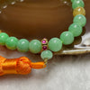 High Quality Type A Apple Green Jade Jadeite Bracelet with tassel 18.64g 7.0mm/bead 27 beads - Huangs Jadeite and Jewelry Pte Ltd