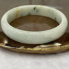 Type A Green Piao Hua Jadeite Bangle with Gold Coin Carving 41.37g inner diameter 55.1mm 12.2 by 6.6mm - Huangs Jadeite and Jewelry Pte Ltd