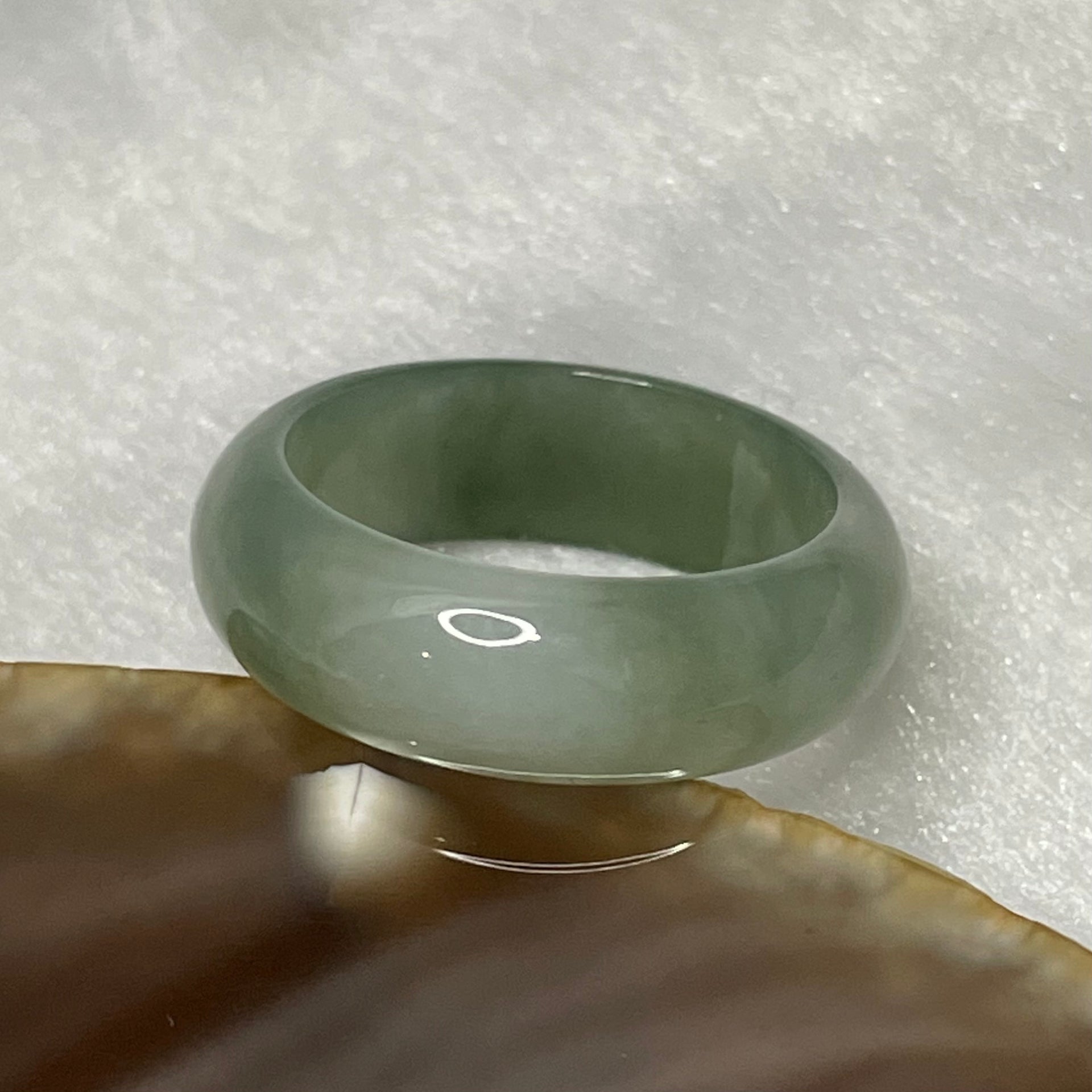 Type A Light Green Jade Jadeite Ring - 4.09g US 9.25 HK 20.5 Inner Diameter 19.3mm Thickness 7.2 by 3.3mm - Huangs Jadeite and Jewelry Pte Ltd