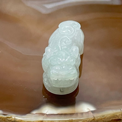 Type A Faint Green Jade Jadeite Pixiu Charm - 13.47g 35.7 by 14.2 by 14.4mm - Huangs Jadeite and Jewelry Pte Ltd