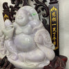 Type A Faint Lavender Jade Jadeite Milo Buddha Display 2.68kg 40 by 31 by 18cm Dimensions of Jade 20 by 19 by 6cm - Huangs Jadeite and Jewelry Pte Ltd