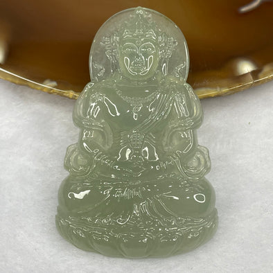 HIGH QUALITY Type A High Icy Green Tibetan Bodhisattva Jade Jadeite Pendant - 27.05g 63.5 by 39.7 by 6.3mm - Huangs Jadeite and Jewelry Pte Ltd