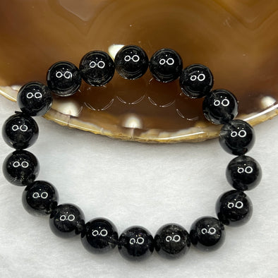 Natural Black Rutilated Quartz Bracelet 30.85g 10.9mm/bead 28 beads - Huangs Jadeite and Jewelry Pte Ltd