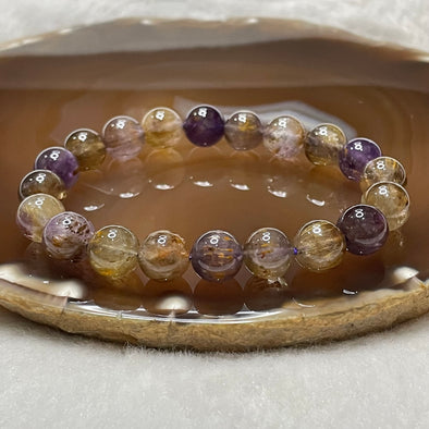 Natural Purple Titanium Crystal Bracelet 25.38g 10.0mm/bead 20 beads - Huangs Jadeite and Jewelry Pte Ltd