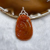 Type A Red Jade Jadeite Ruyi 925 Silver 12.04g 61.4 by 30.5 by 6.4mm - Huangs Jadeite and Jewelry Pte Ltd