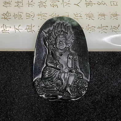 Type A Black Jade Jadeite Acala 26.54g 58.8 by 38.9 by 7.4mm - Huangs Jadeite and Jewelry Pte Ltd