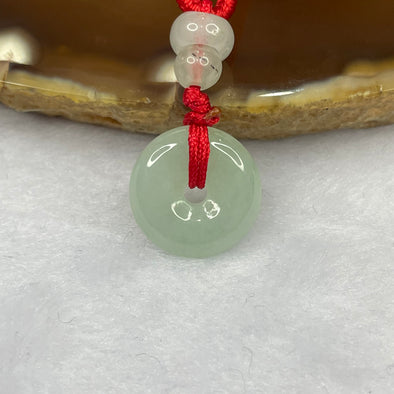 Type A Light Green Jade Jadeite Ping An Kou Pendant - 4.63g 14.7 by 14.7 by 4.6 mm - Huangs Jadeite and Jewelry Pte Ltd