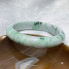 Type A Green Jade Jadeite with Spicy Green Patches Bangle - 56.18g Inner Diameter 59.0mm Thickness 12.6 by 8.2mm - Huangs Jadeite and Jewelry Pte Ltd