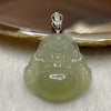 Type A Faint Green & Yellow Jade Jadeite 18K Gold Clasp Milo Buddha - 3.03g 27.0 by 21.1 by 5.4mm - Huangs Jadeite and Jewelry Pte Ltd