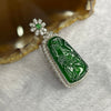 18K White Gold Type A Omphacite Blueish Green Jadeite Shan Shui with Diamonds and NGI Cert - 4.18g 22.96 by 13.06 - Huangs Jadeite and Jewelry Pte Ltd