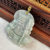 18K Type A Faint Lavender & Green Jade Jadeite Tu Di Gong Earth God Wealth Pendant -44.5g 53.3 by 44.8 by 11.6mm - Huangs Jadeite and Jewelry Pte Ltd