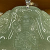 Type A Icy Green Jade Jadeite Guan Yin Pendant with 18K Gold Clasp - 26.40g 51.6 by 50.7 by 6.2mm - Huangs Jadeite and Jewelry Pte Ltd