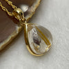 Natural Golden Rutilated Quartz 钛金 925 Silver Pendant & Chain 3.24g 22.1 by 13.5 by 6.3mm - Huangs Jadeite and Jewelry Pte Ltd