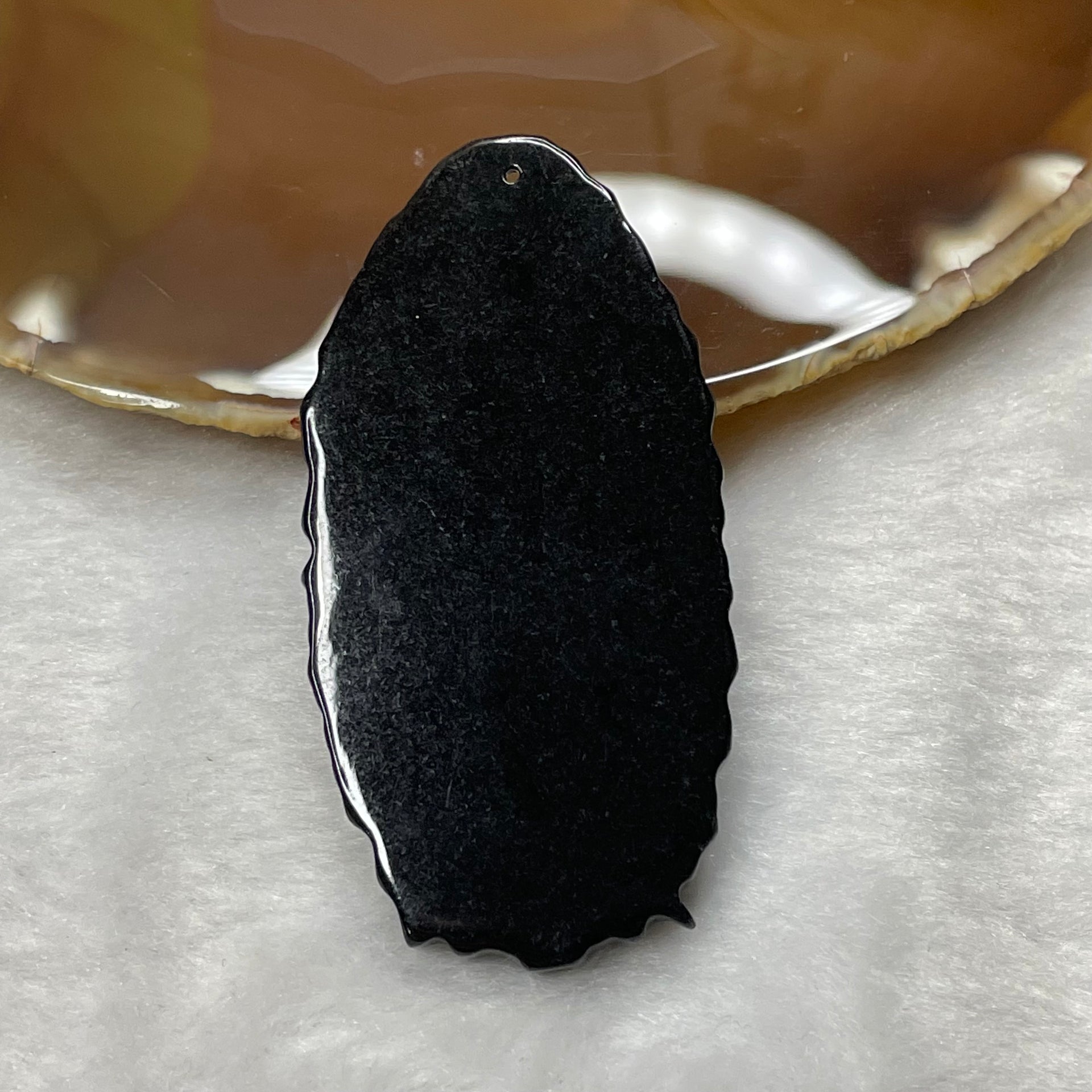 Type A Black Jade Jadeite Mother Mary 34.97g 68.7 by 33.4 by 8.2mm - Huangs Jadeite and Jewelry Pte Ltd